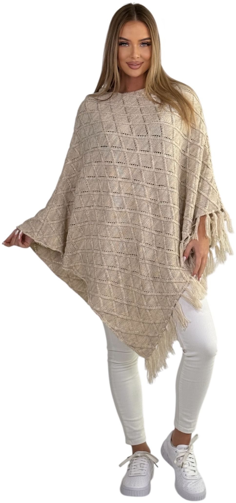 Mississhop Strickponcho Damen Poncho Cape Überwurf günstig online kaufen