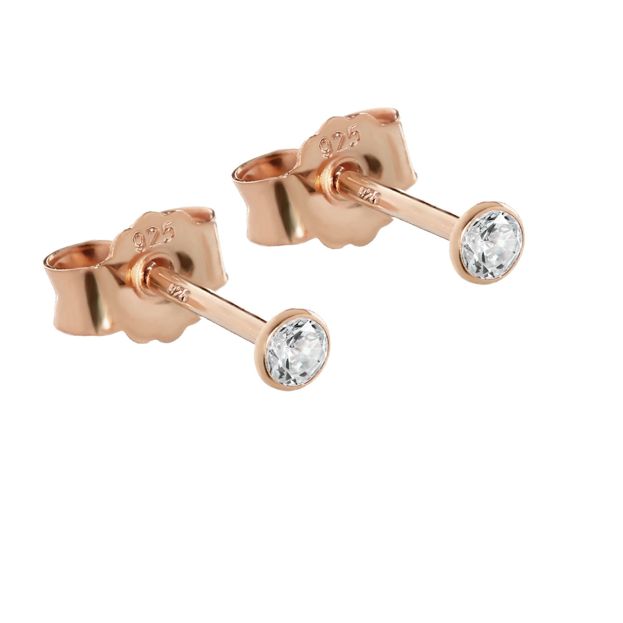 NKlaus Paar Серьги-гвоздики 1 Paar 2,3mm Серьги-гвоздики 925 Sterling Silber Rosego (Paar)