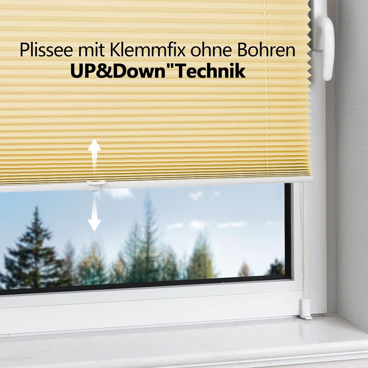 OUBO Plissee Ohne Bohren klemmfix Weiß, günstig online kaufen