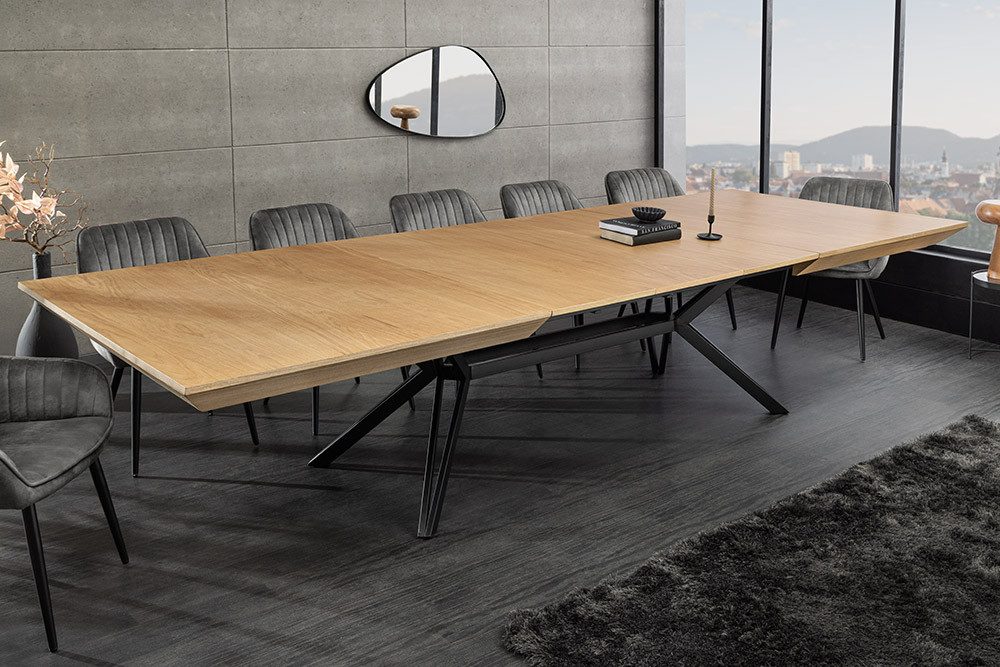 riess-ambiente Esstisch GIANT 200-320cm natur/schwarz - Eiche, Metall, ausziehbar, 14 Personen (Einzelartikel, 1-St), verlängerbarer Konferenztisch - ideal für  – Bild 3 von 5