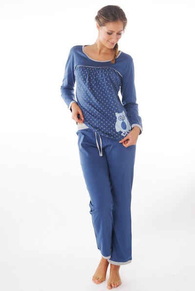 Consult-Tex Pyjama »Damen Pyjama Schlafanzug SUN7« (Packung) aus reiner Baumwolle-Jersey