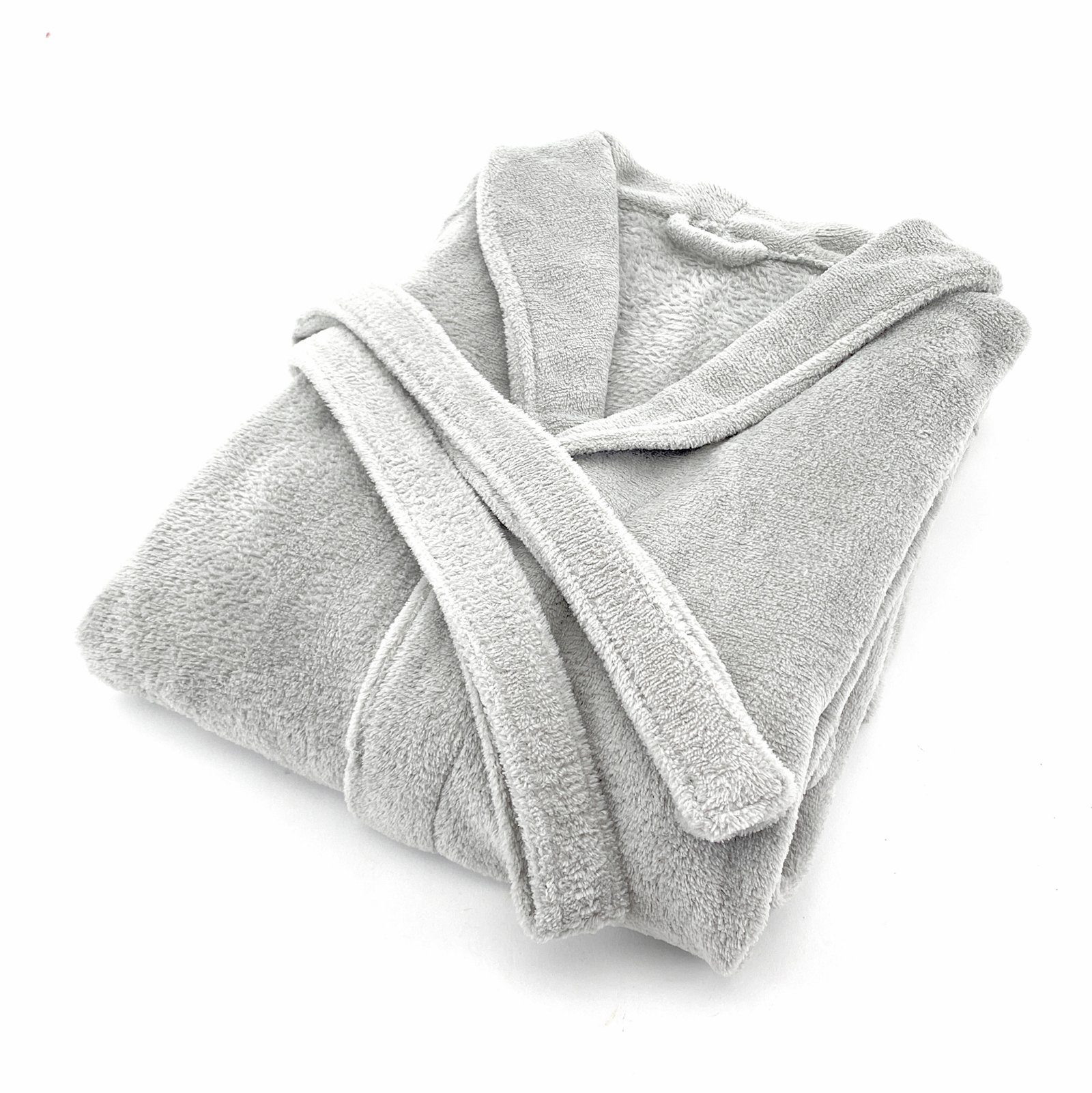 heimtexland Bademantel Super Soft Bademantel Teddy Fleece Morgenmantel, Midilänge, Stehkragen, Bindegürtel, super weich und flauschig I Hochflor meliert I 150x200 cm