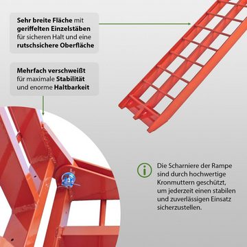 TRUTZHOLM Auffahrrampe TRUTZHOLM 2 x Auffahrrampe klappbar 180 cm Traglast 680 kg Alu rot (2-St)