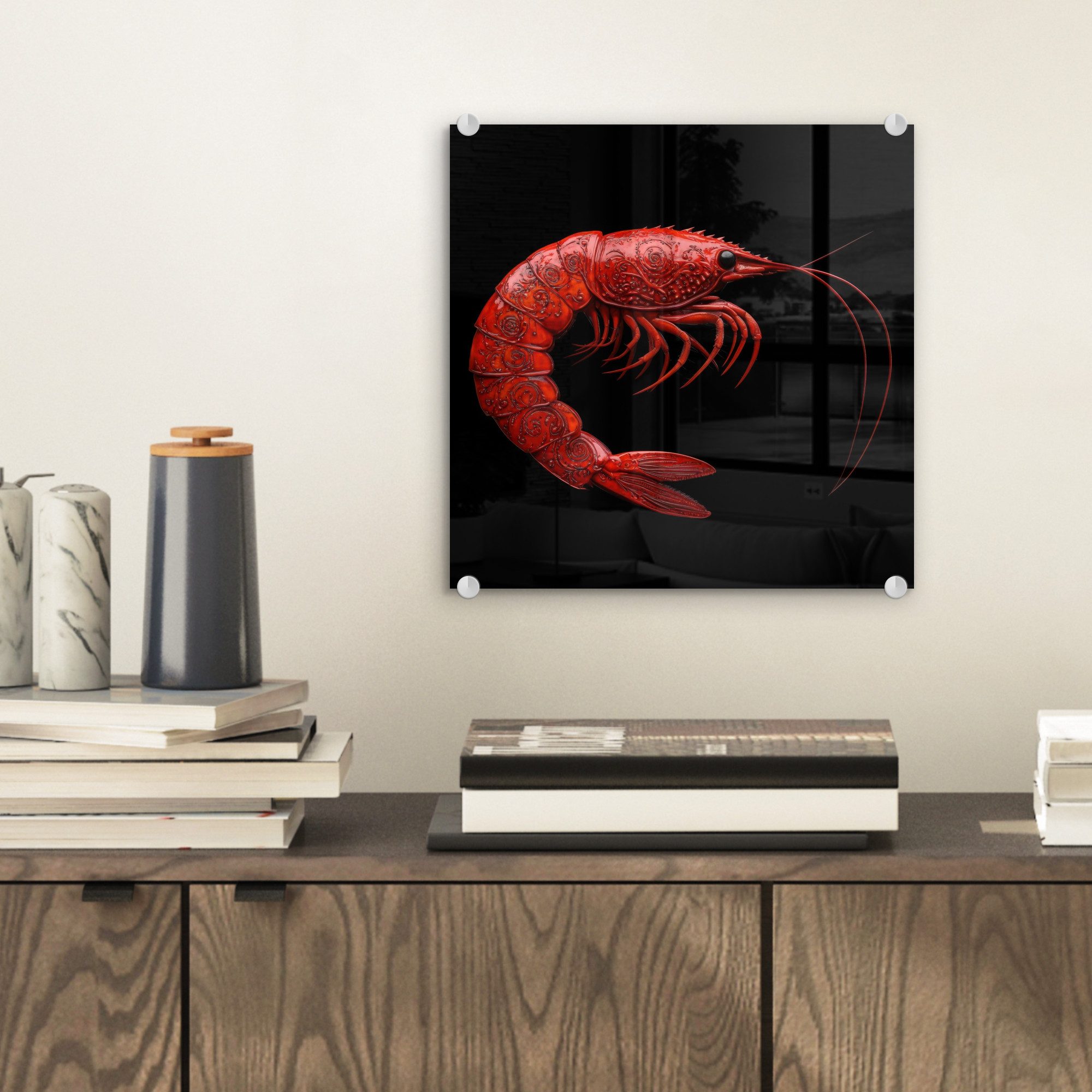 MuchoWow Acrylglasbild Garnele - Rot - günstig online kaufen