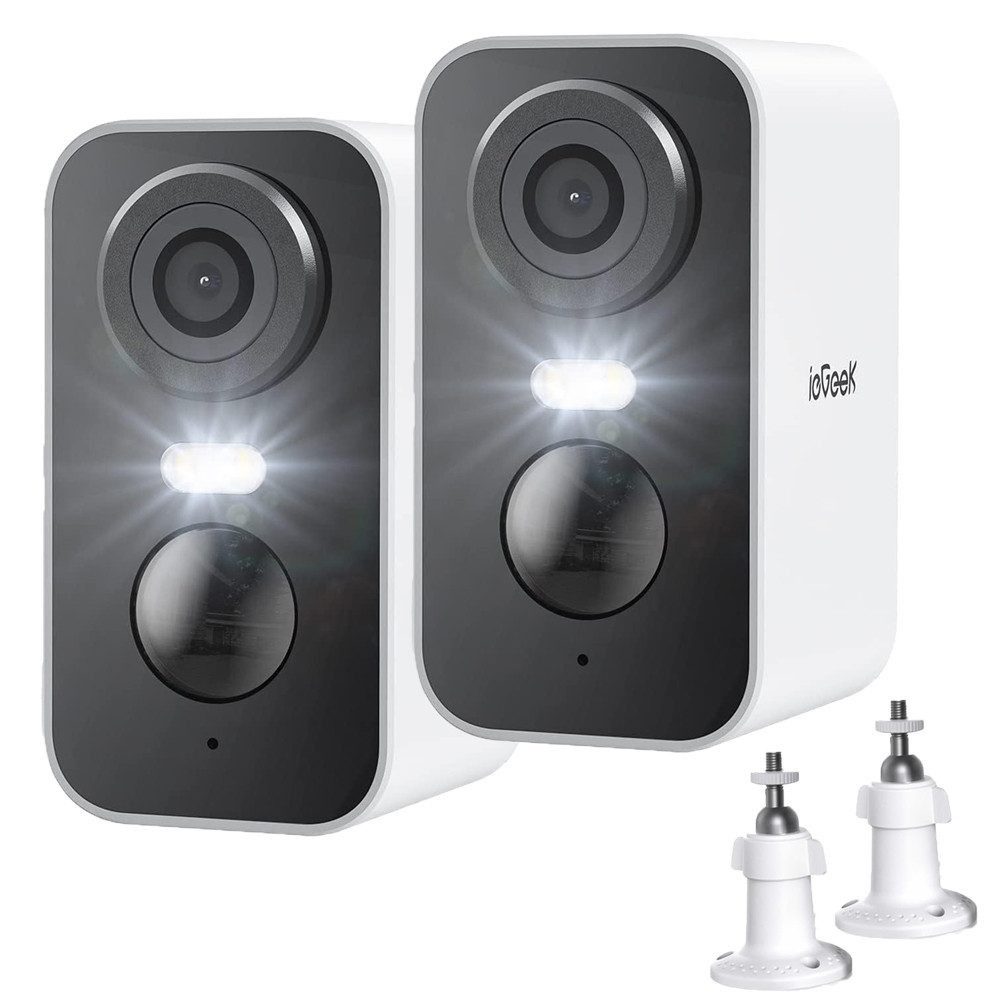 TWUFY Überwachungskamera Überwachungskamera 3MP HD Wifi Kamera mit Nachtsicht Indoor Kamera (Outdoor, Außenbereich, außen/innen, mit farbige Nachtsicht PIR-Bewegungserkennung, 2-tlg., Type C Lange Zeit Standby Cloud/Speicherkarte, 2-Wege Audio IP66 Wasser