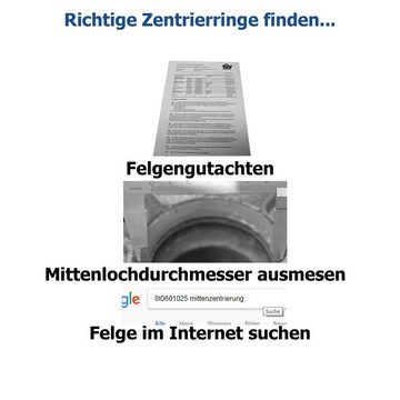 RKC Reifenstift 4X Zentrierringe rot Felgen Ringe Made in Germany, Maße: 73,1 x 63,4 mm