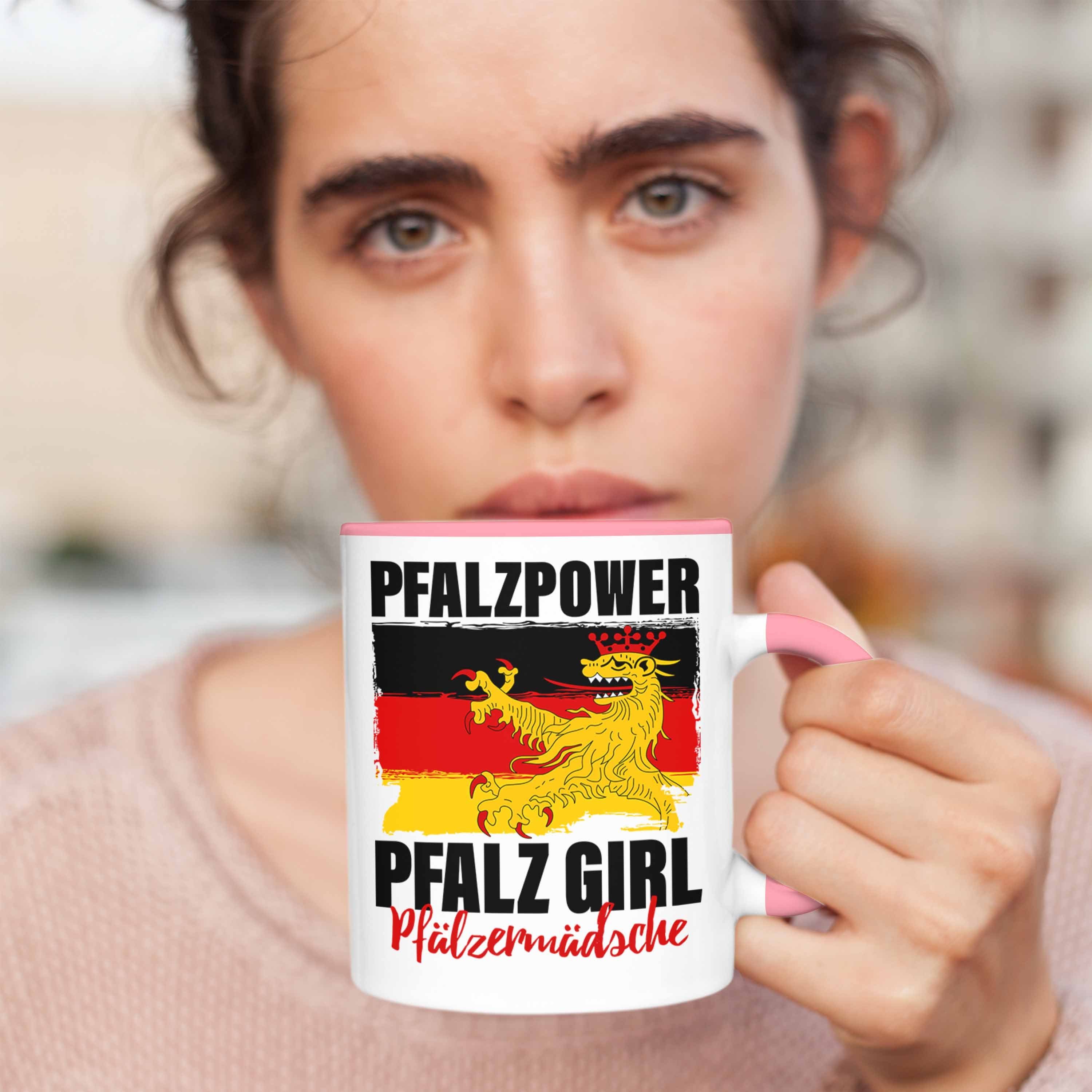 Trendation Tasse Pfalzpower Frauen Pfalzmädsche Tasse Geschenk Rosa Girl Pfalz