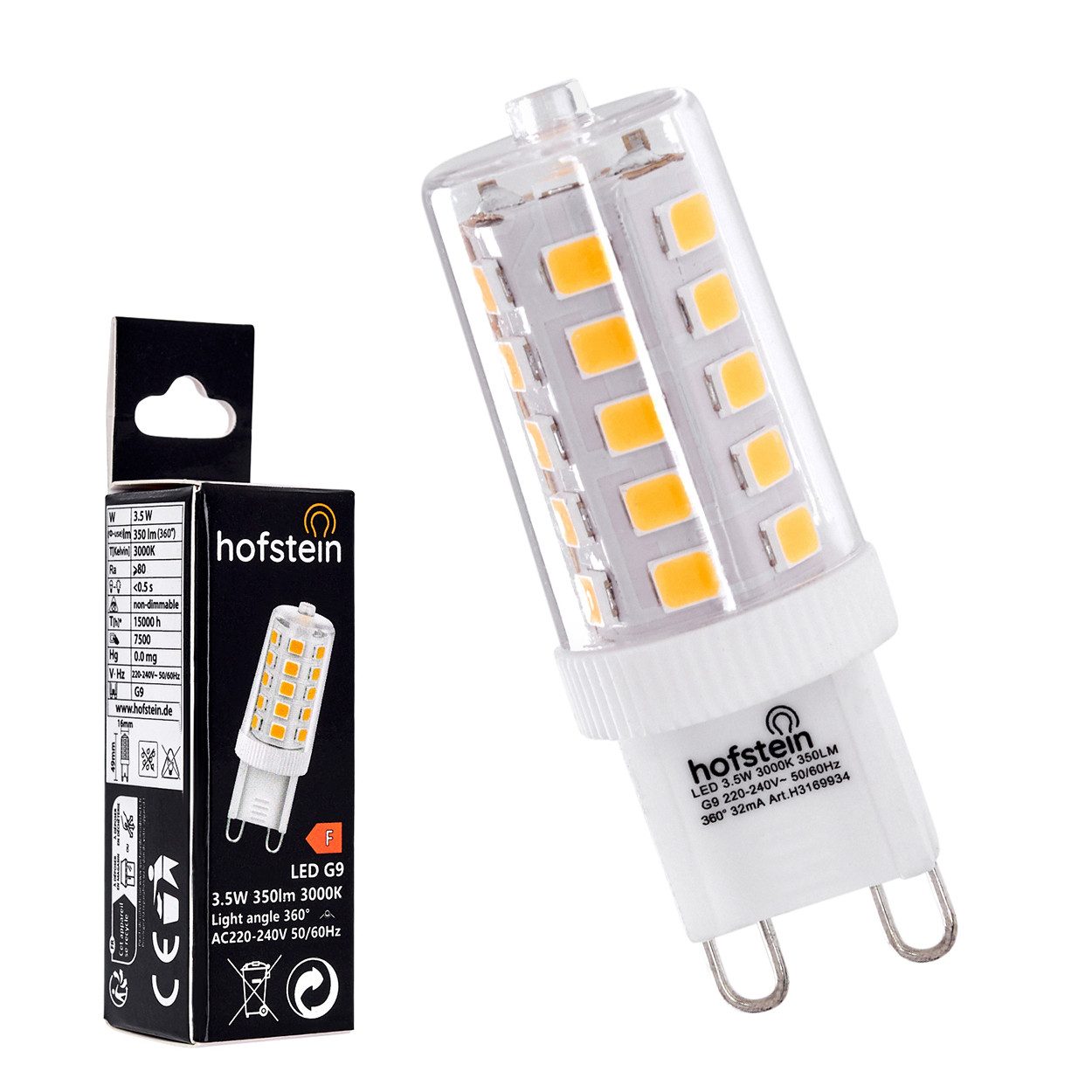 hofstein LED-Leuchtmittel LED G9 5er Set 3,5 Watt 3000 Kelvin 350 Lumen, G9 – Bild 4 von 4