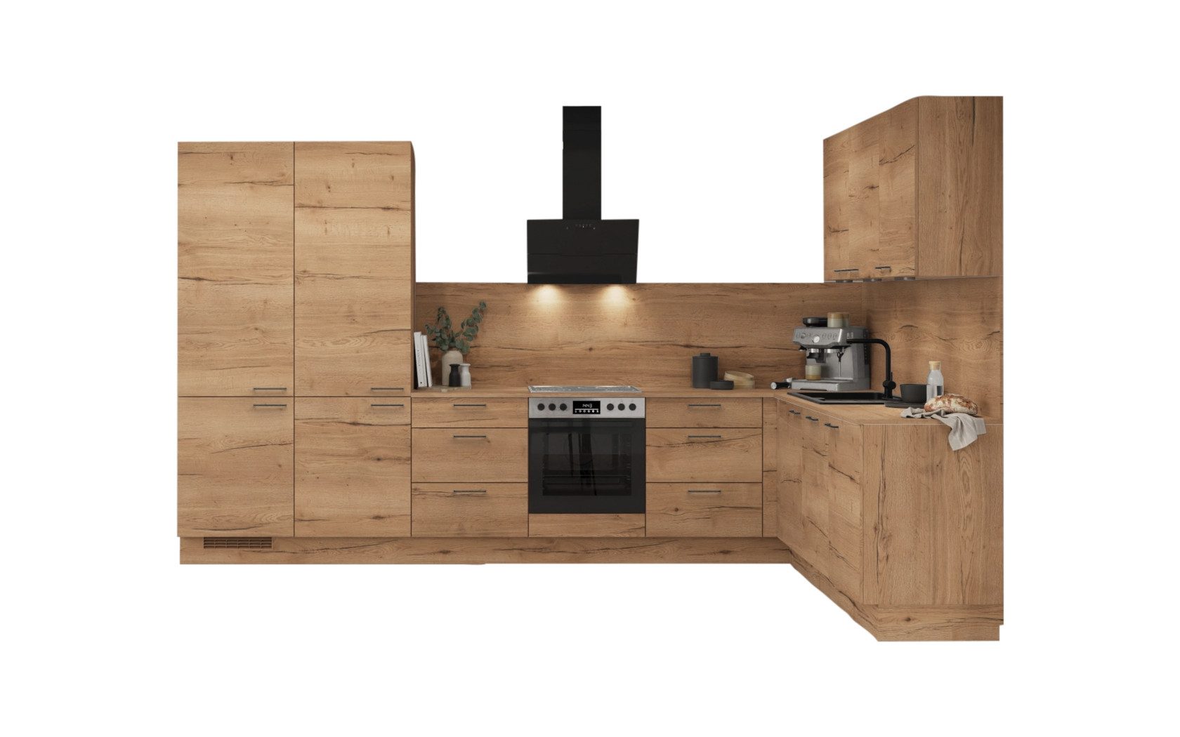 nobilia® Winkelküche Bergen, individuell anpassbar, gratis Küchenplanung mit Profis, (Breite 613.2 cm), vormontiert, wahlw. mit E-Geräten, inkl. Lieferung