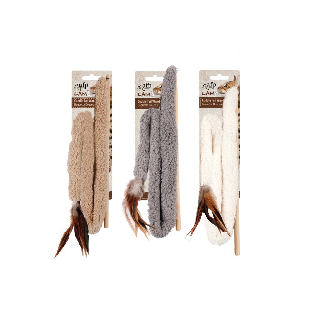 Thumbnail - all for paws Outdoor-Spielzeug AFP Lambswool - 30" Cuddle Tail Wand