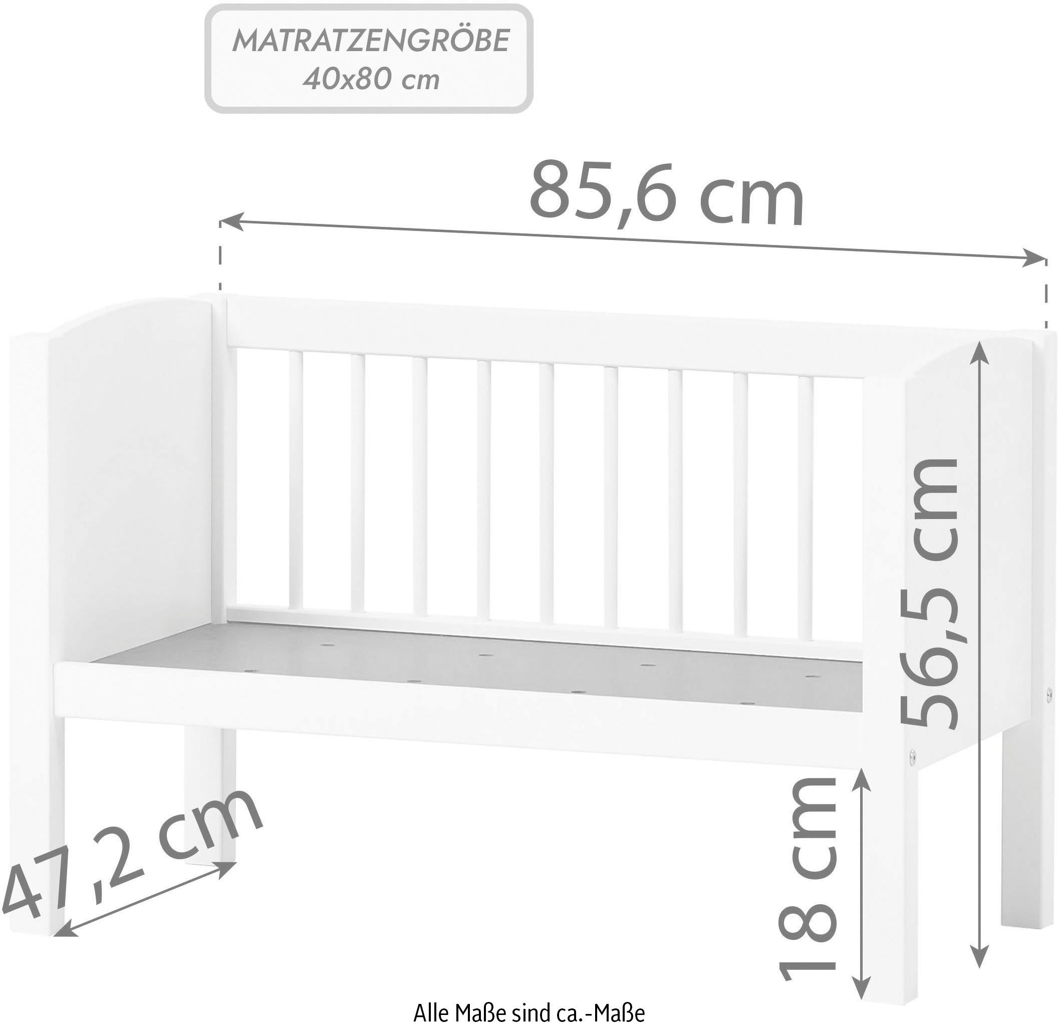 Matratze mit Matratze umbaubar weiß/sand Hoppekids Sitzbank, zu ohne & mit wahlweise Stubenbett, Zubehör Nest