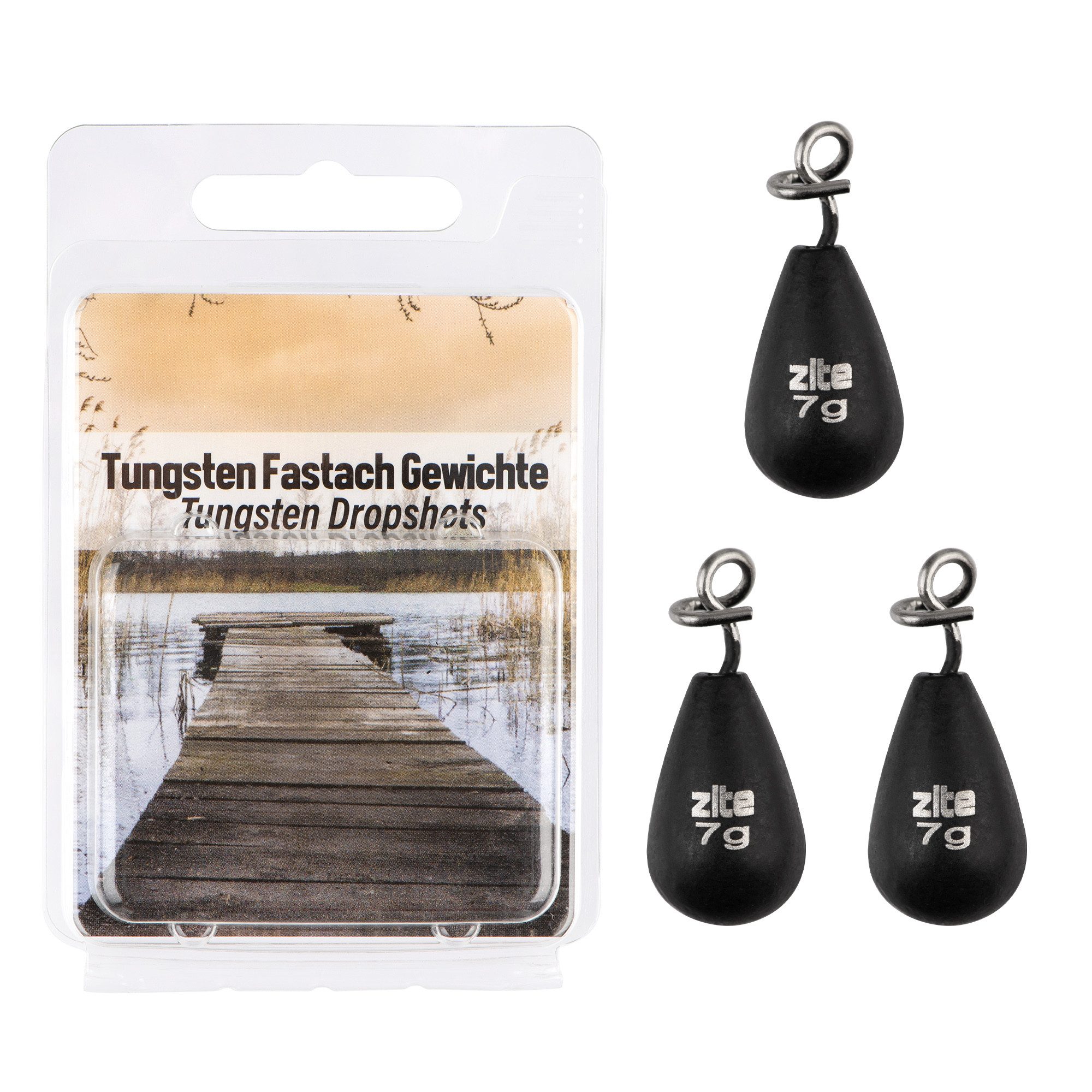 Zite Angelgewicht Tungsten Fastach Gewichte Gr. 3,5-14g Beschichtet Jika Rig Angeln, Drop-Shot Gewicht mit Fastach-Clip