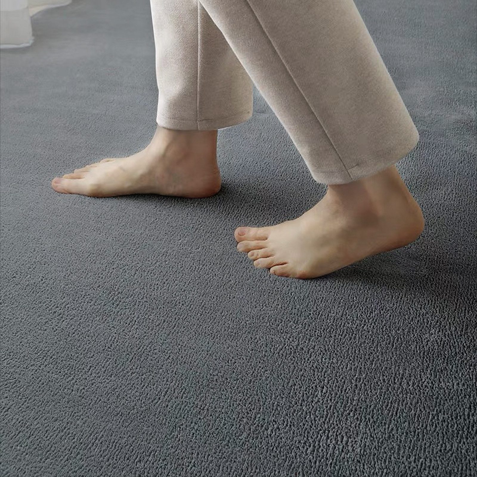 JEOBEST Teppich Waschbarer Teppich Wohnzimmer, Grösse:160x200cm, Rechteck,Kurzflor,Uni Farben,Rutschsichere Rückseite – Bild 2 von 5