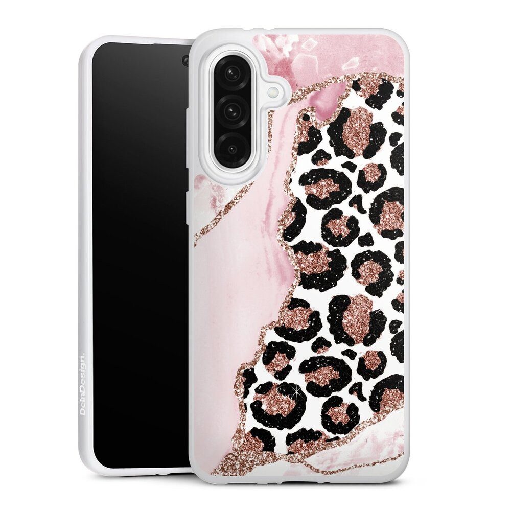 DeinDesign Handyhülle Leopard Glitzer Look Marmor Patterns and Textures Smooth Pink, Samsung Galaxy A56 5G Silikon Hülle Bumper Case Handy Schutzhülle