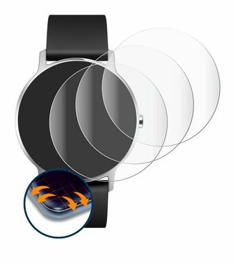 Savvies Full-Cover Schutzfolie für Withings Steel HR (36 mm), Displayschutzfolie, 4 Stück, 3D Curved klar