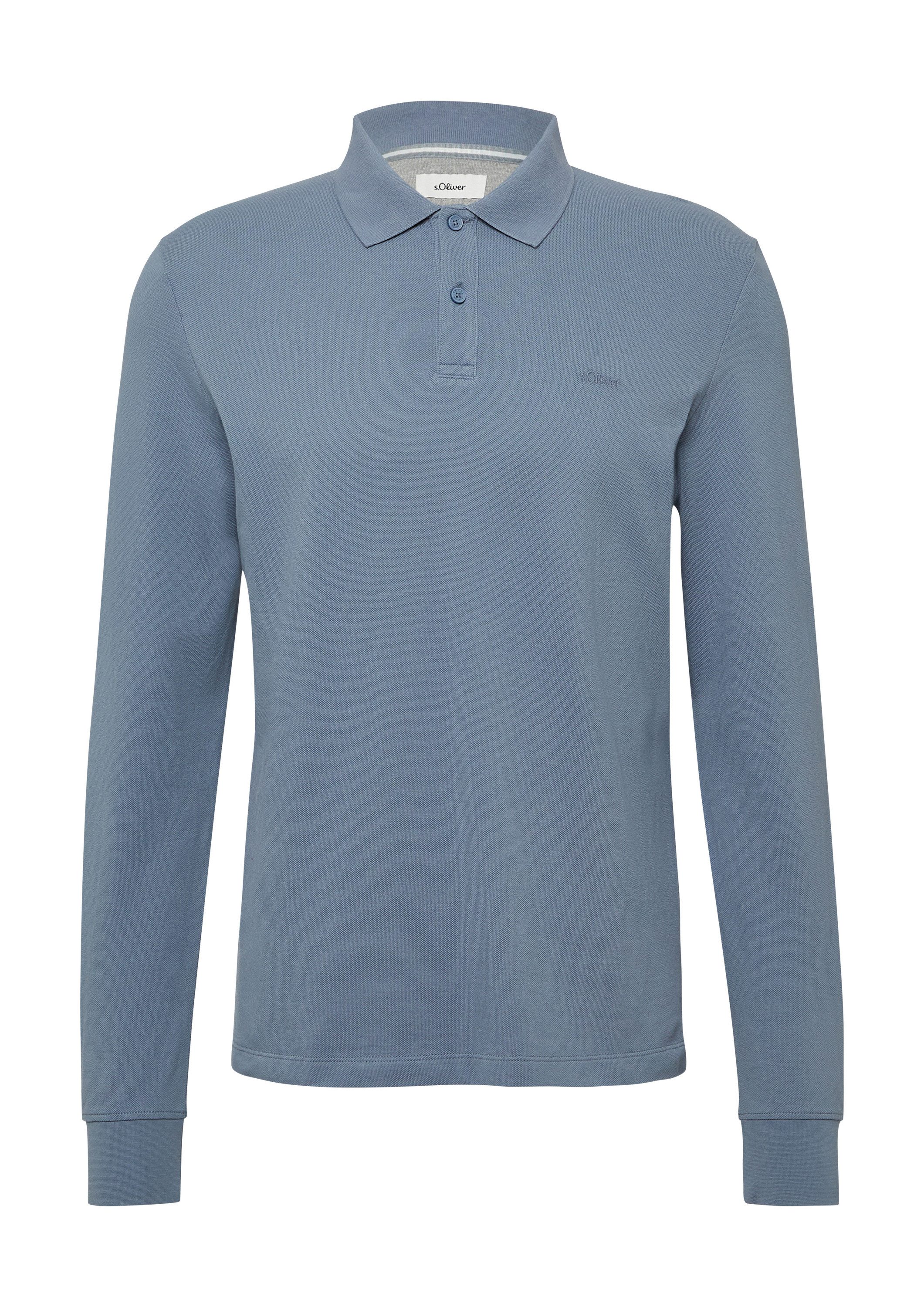 s.Oliver Langarmshirt Polo-Shirt Langarm-Poloshirt aus Baumwoll-Piqué günstig online kaufen