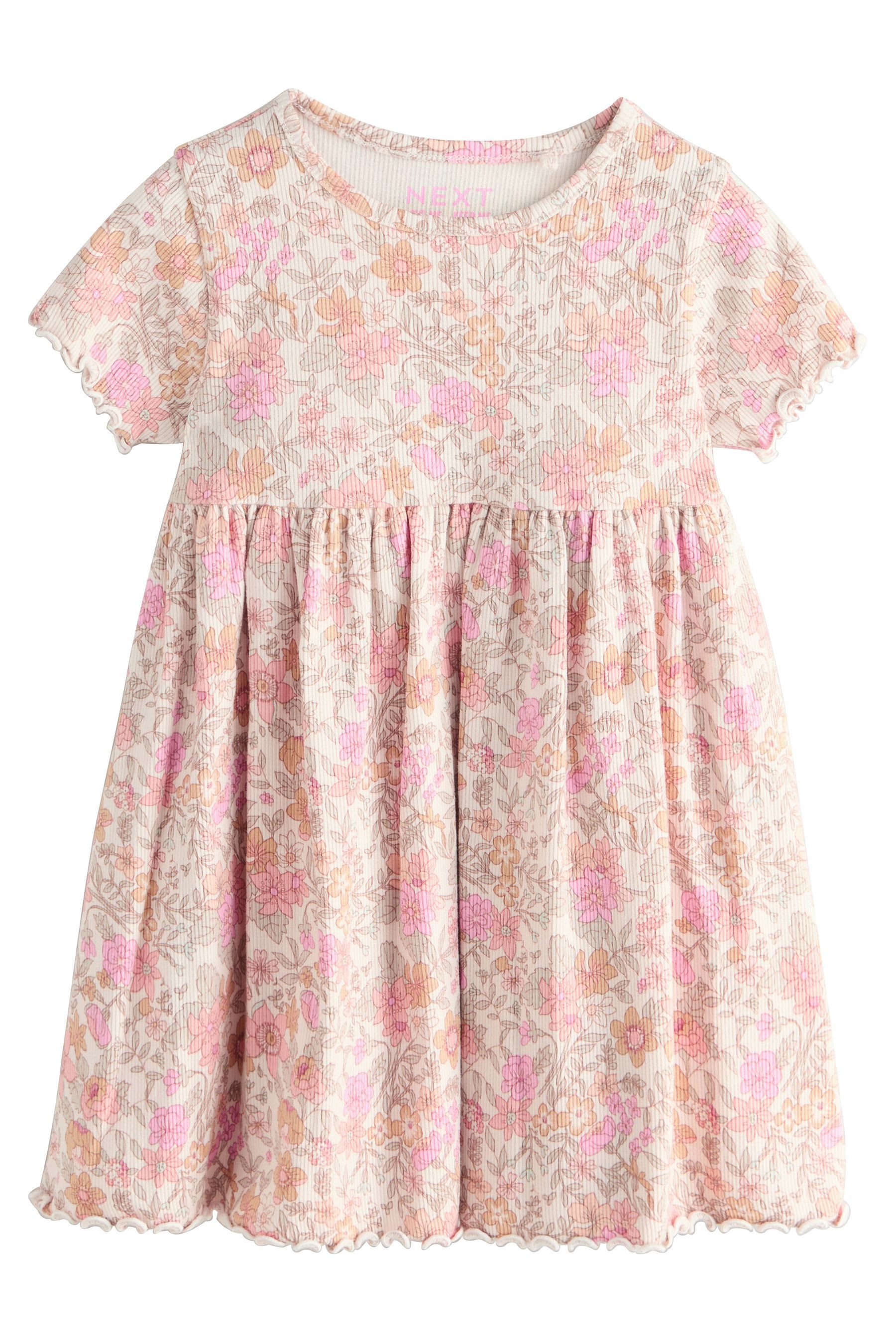 Next Jerseykleid Geripptes Kurzarmkleid (1-tlg)