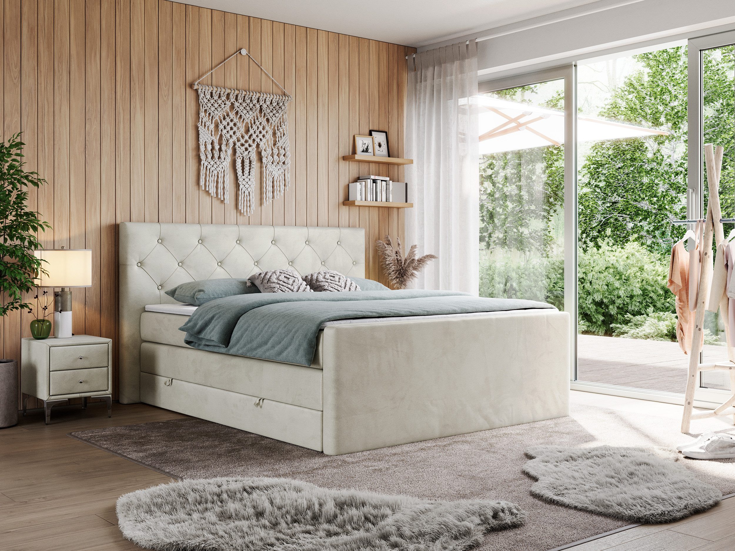MKS MÖBEL Boxspringbett KING VELEN (T30-Schaum, Topper T25, Bonell-Federn), günstig online kaufen