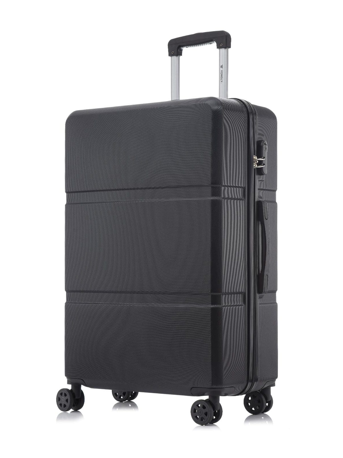 yonsly Hartschalen-Trolley Hartschalen-Koffer Trolley Rollkoffer Zahlenschloss, Handgepäck, 4 Rollen, ABS-Hartschale, robuster Reisekoffer mit Teleskopgriff,46/55/66/76 cm