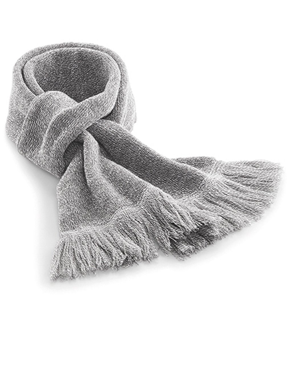 Beechfield® Strickschal doppellagiger Damen Schal / Strickschal / Winterschal für Frauen, 152 x 18 cm Grau