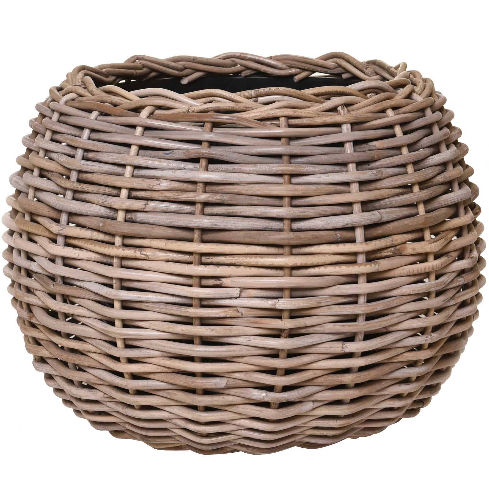 VIVANNO Weidenkorb Rattan PALLA Rund - Natur Geflochten (1 St), 45x34 cm