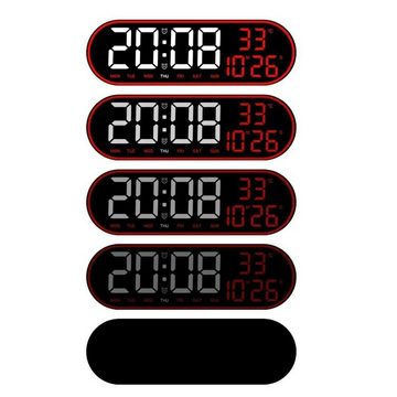yozhiqu Wanduhr Große LED-Digital-Wanduhr, Temperatur- und Datumsanzeige (Elektronische Wanduhr mit Fernbedienung, fünf Helligkeitsstufen)