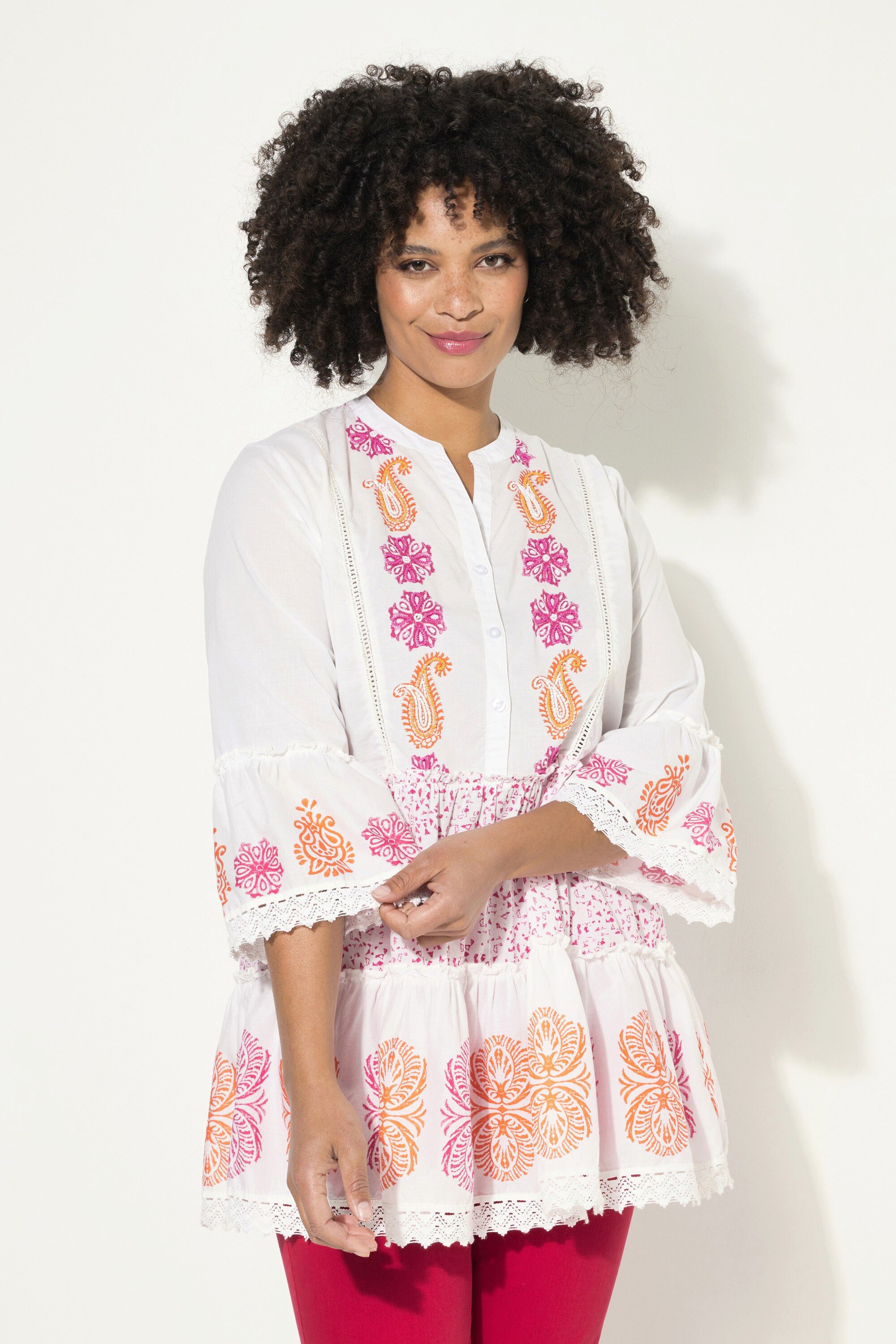 Angel of Style Tunika Tunika Musterstreifen V-Ausschnitt 3/4-Ärmel günstig online kaufen