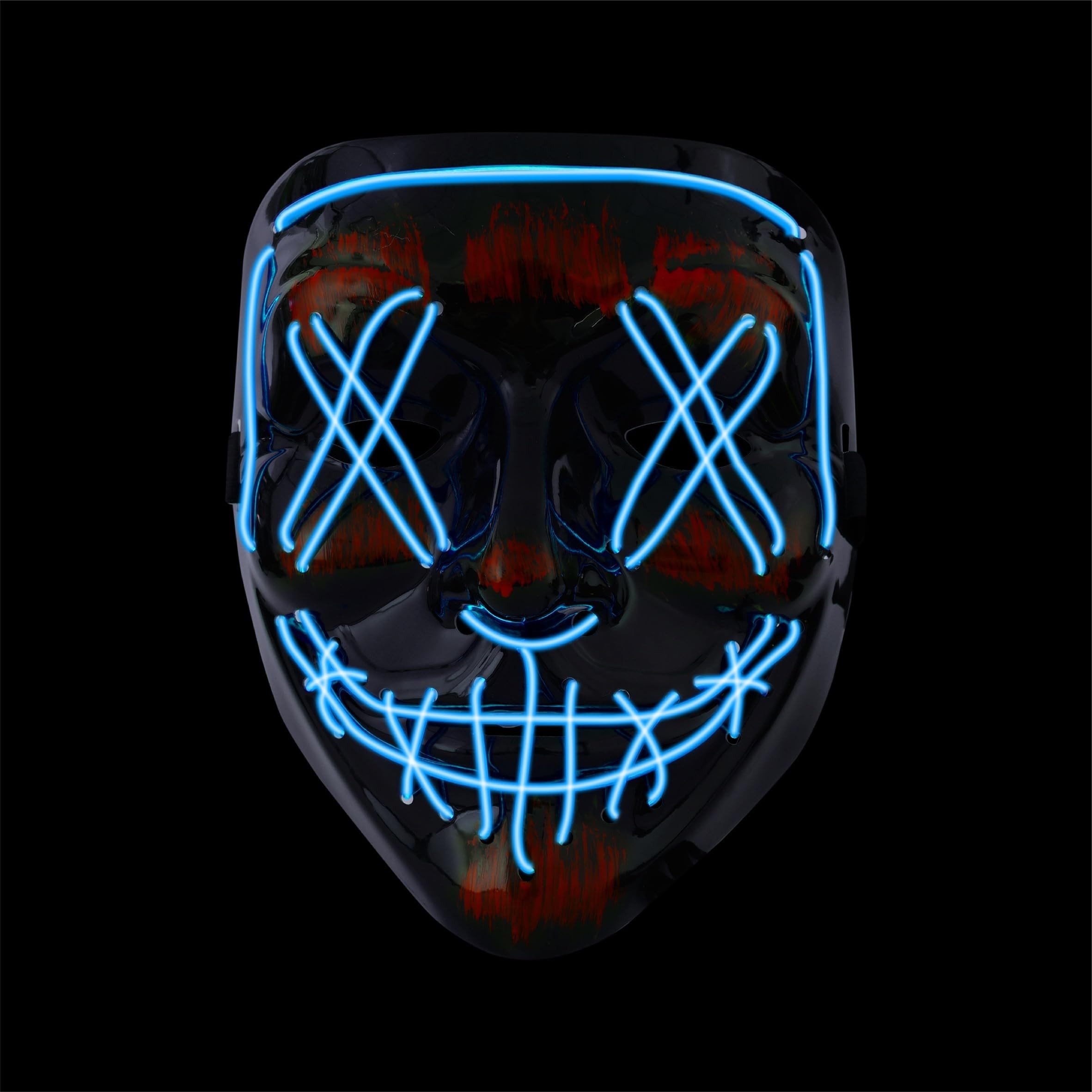 Costumed Verkleidungsmaske Halloween Maske Purge LED - Kostüm Halloween Kostüm Herren Maske, (Packung), LED Neon Funktion