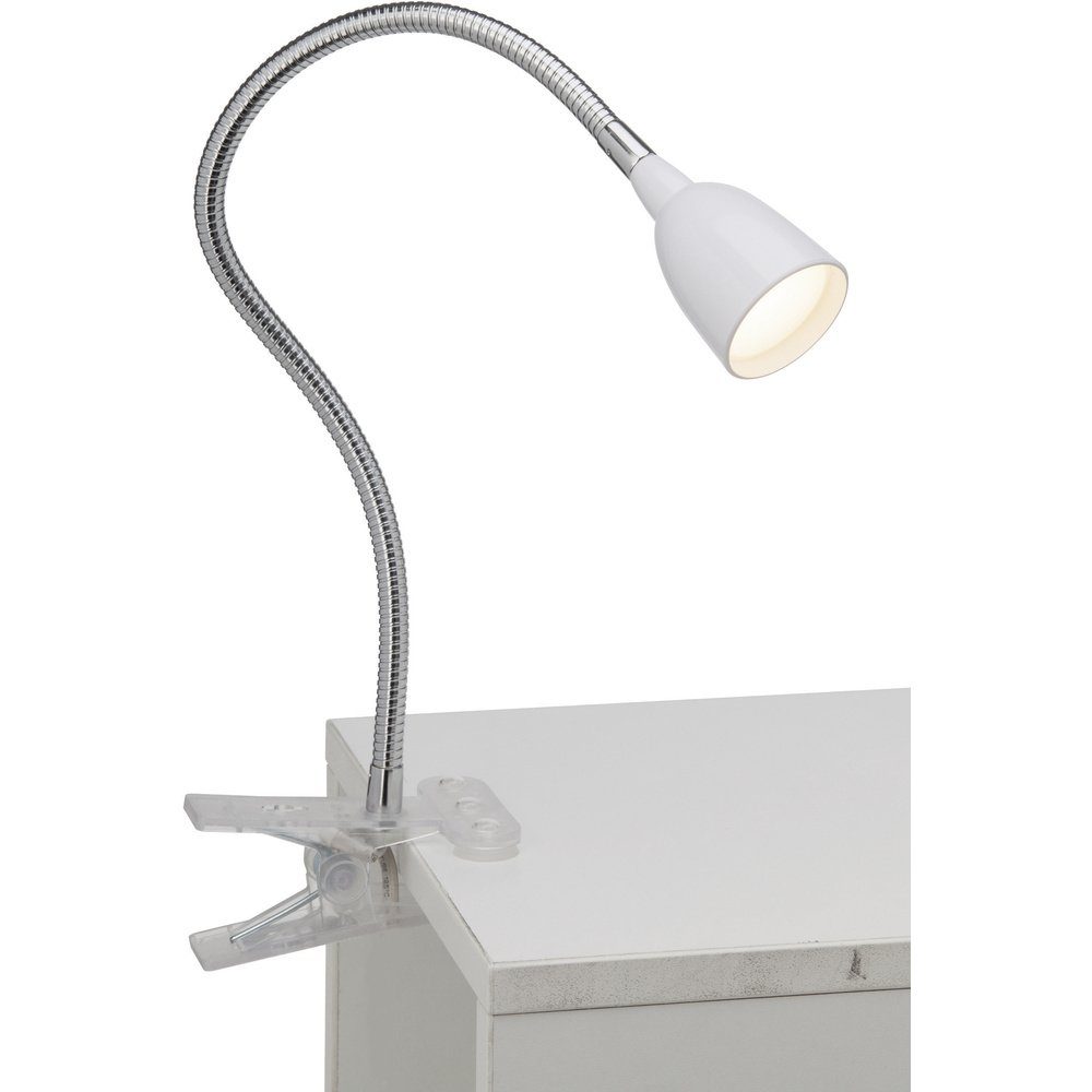 Brilliant Tischleuchte Brilliant Antony Klemmleuchte EEK: E (A - G) LED fest eingebaut Wei silberfarben/weiß
