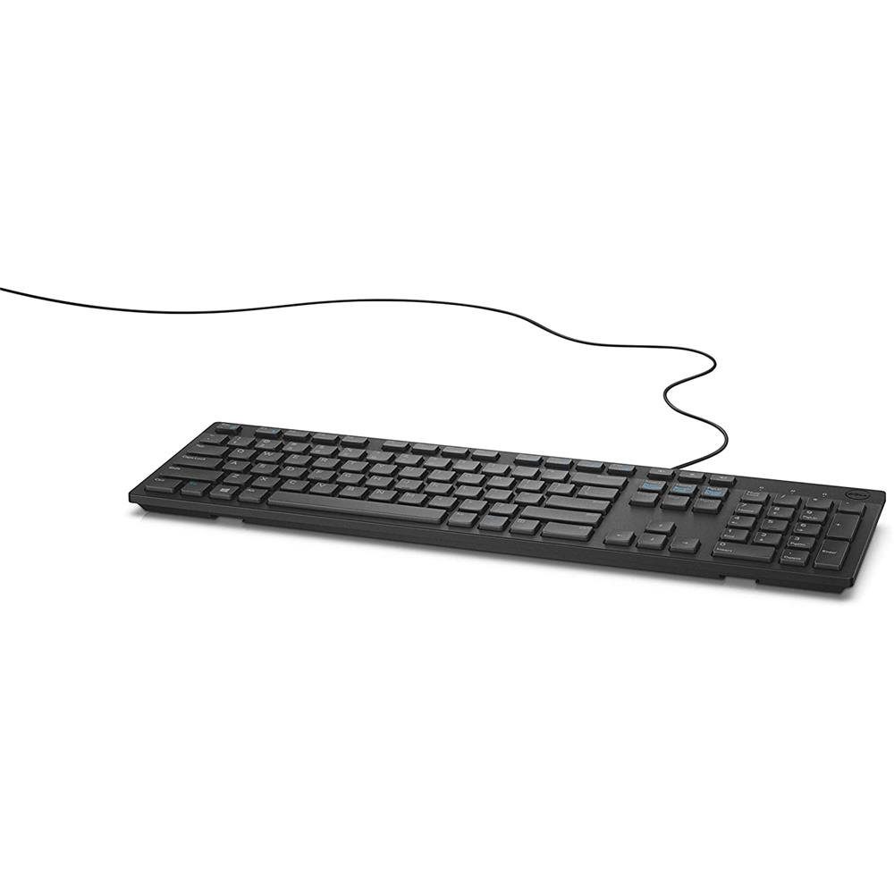 Dell KB216 Tastatur (Computer Keyboard, US International QWERTYLayout, LED-Anzeigen, Standard, USB, Verkabelt, Schwarz)