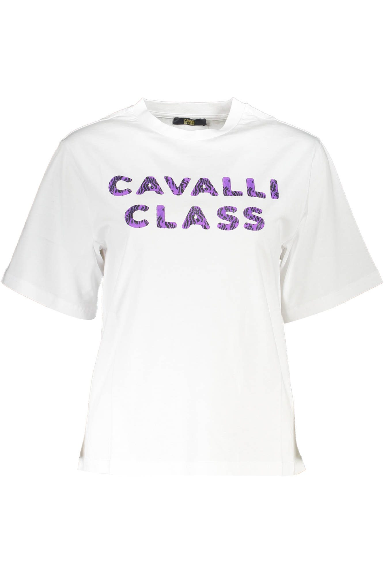 Cavalli Class T-Shirt Weißes Damen T-Shirt mit Print & Logo – Regular