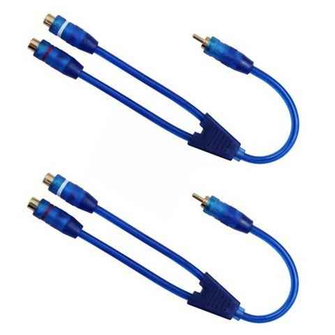 AIV 2x Y-Cinch Kabel Stecker auf 2 Buchse Audio-Kabel, Cinch, Cinch, Rundkabel