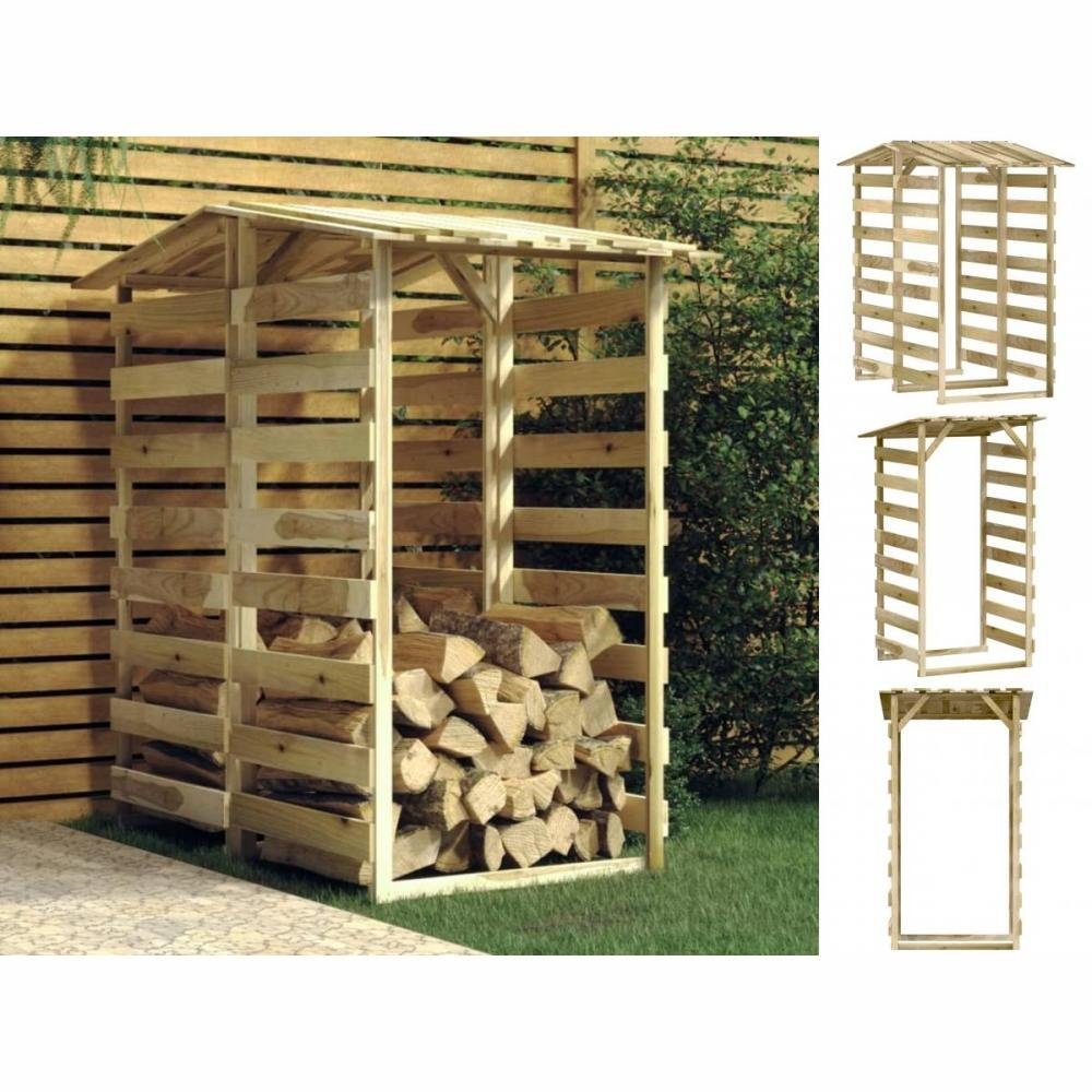 vidaXL Kaminholzregal Pergolen mit Dach 2 Stk 100x90x200 cm Kiefernholz Imprägniert Holzlage, BxTxH:0x90x200 cm