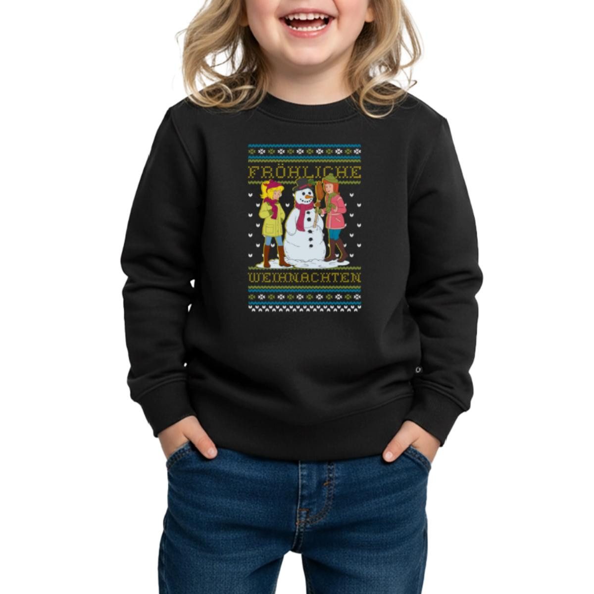 Spreadshirt Sweatshirt Bibi Und Tine Fröhliche Weihnachten Ugly Christmas Kinder Premium Pull (1-tlg)