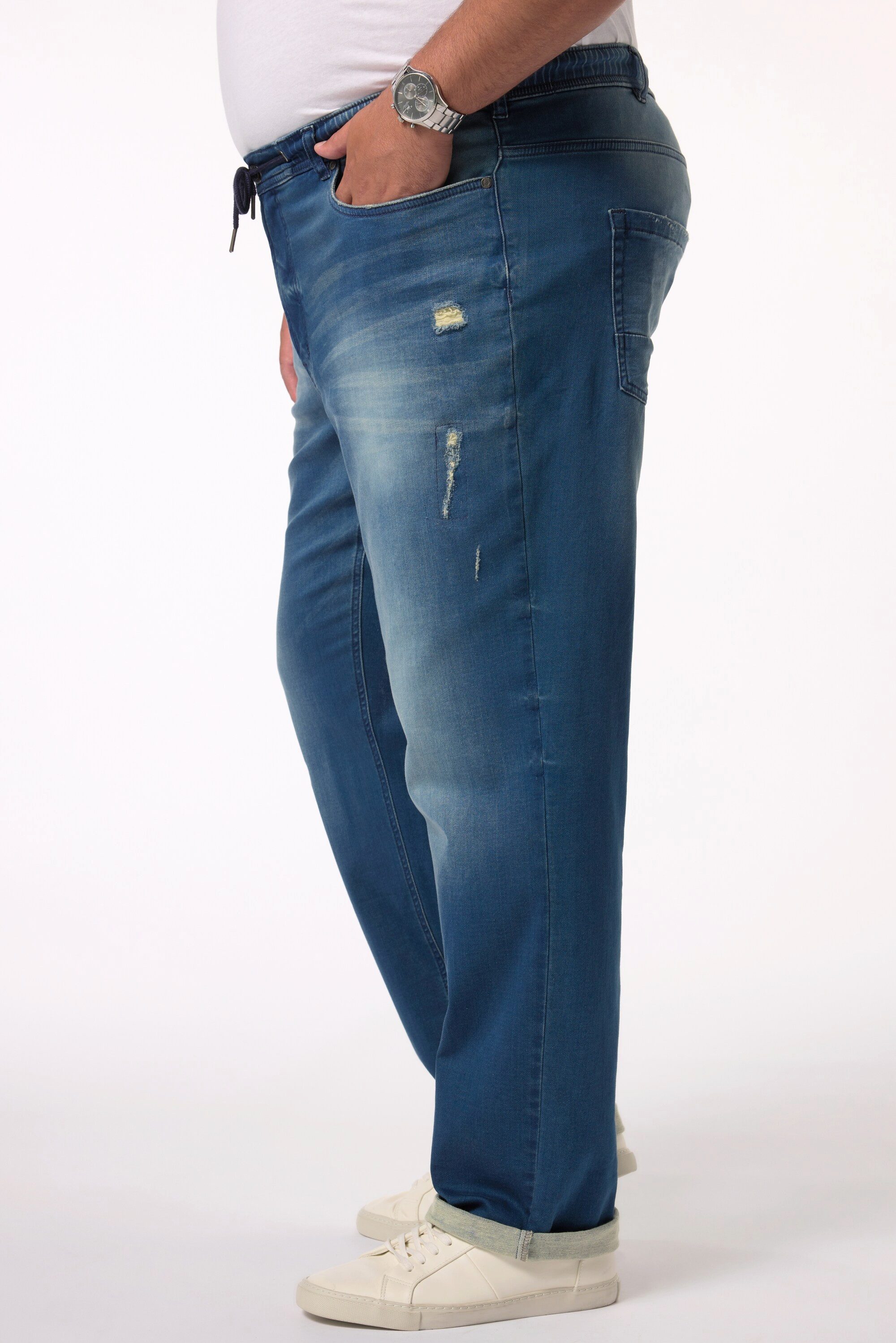 Men Plus 5-Pocket-Jeans Schlupfjeans Bauchfit Straight Fit 5-Pocket
