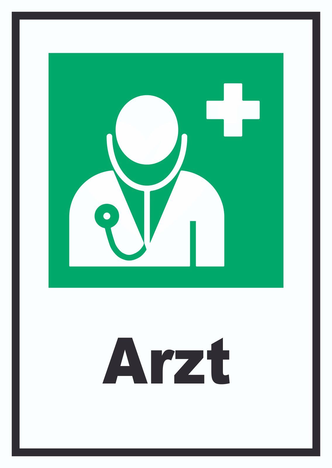 HB-Druck Hinweisschild Arzt Schild, wetterfest, stabil, UV-beständig, kratzfest