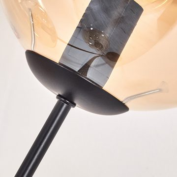 hofstein Stehlampe Stehlampe aus Metall/Glas in Schwarz/Bernsteinfarben/Klar, ohne Leuchtmittel, Leuchte mit Glasschirmen(15cm), 170cm, 3 x E14, ohne Leuchtmittel