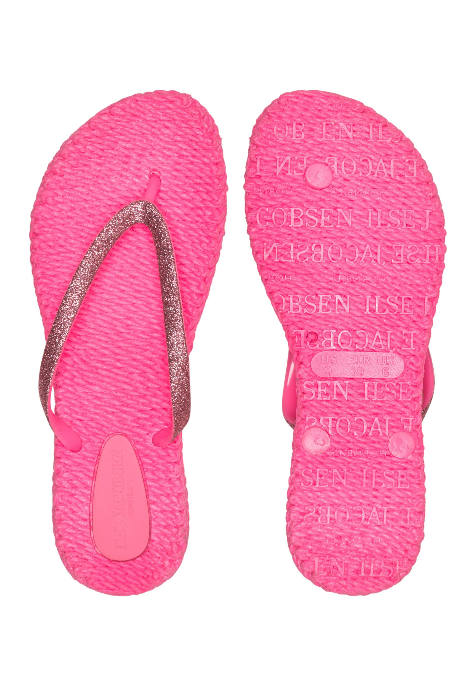 Ilse Jacobsen CHEERFUL01 Zehentrenner Leicht & flexibel, Massageeffekt, mit Glitzer, hoher Tragekomfort