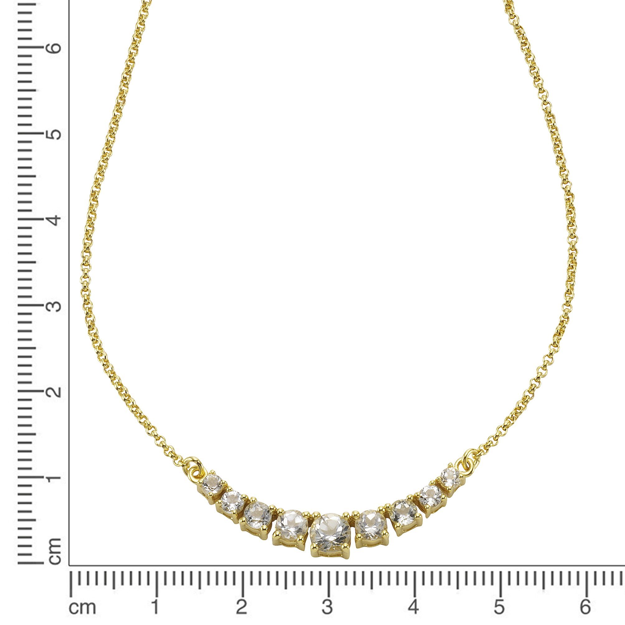 Zeeme Collierkettchen 925/- Sterling Silber Weißtopas