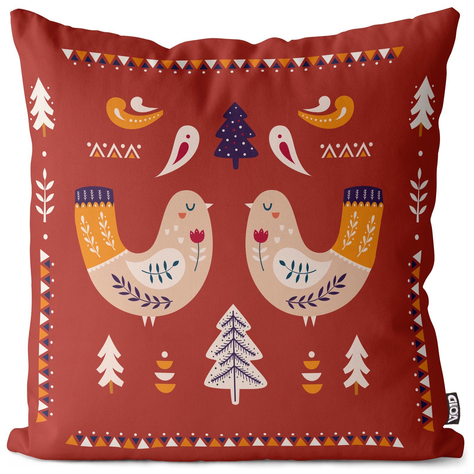 Kissenbezug, VOID (1 Stück), Sofa-Kissen Vögel Landhaus Kissenbezug Weihnachten Bauernhof Hühner Liebe Stil Geschenke Ti