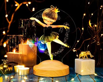 Geschenkelampe LED Nachttischlampe Ballerina Nachtlicht 3D UV Druck Geburtstagsgeschenk Balletttänzerin, Leuchte 7 Farben fest integriert, Geschenk für Mädchen, Tochter, Babys, Enkelin