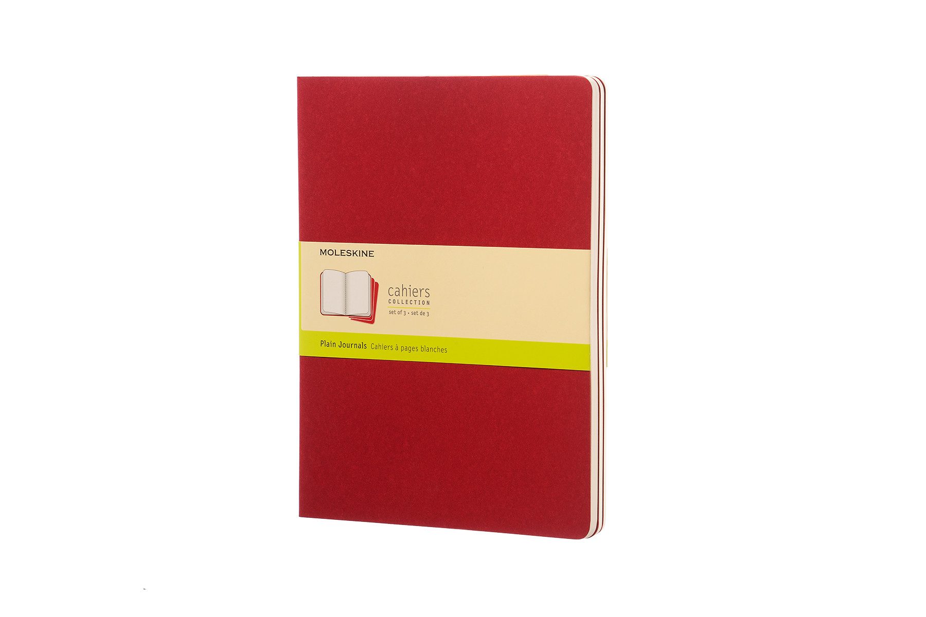MOLESKINE Notizheft, Cahier 3er Set - mit Kartoneinband - 70g-Papier