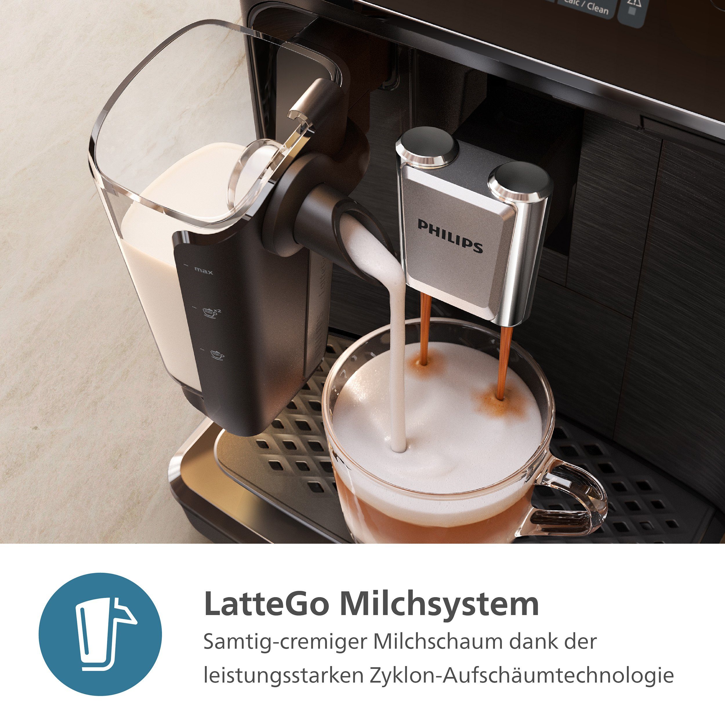 EP2333/40 Weiß 4 Kaffeevollautomat Philips 2300 und Series, mit LatteGo-Milchsystem, Chrom Kaffeespezialitäten,