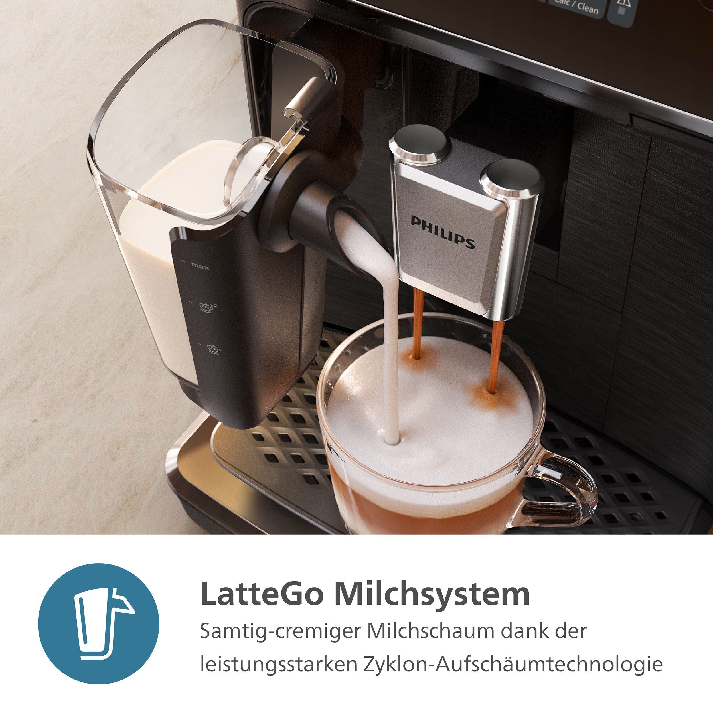 Philips Kaffeevollautomat EP2333/40 2300 Series, 4 Kaffeespezialitäten, mit LatteGo-Milchsystem – Bild 4 von 5