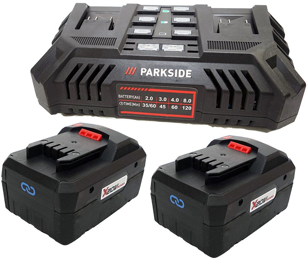 PARKSIDE PERFORMANCE® 20V Akku Doppelladegerät PDSLG 20 + 2x 8Ah Smart Akku 8 Ah Akku-Set