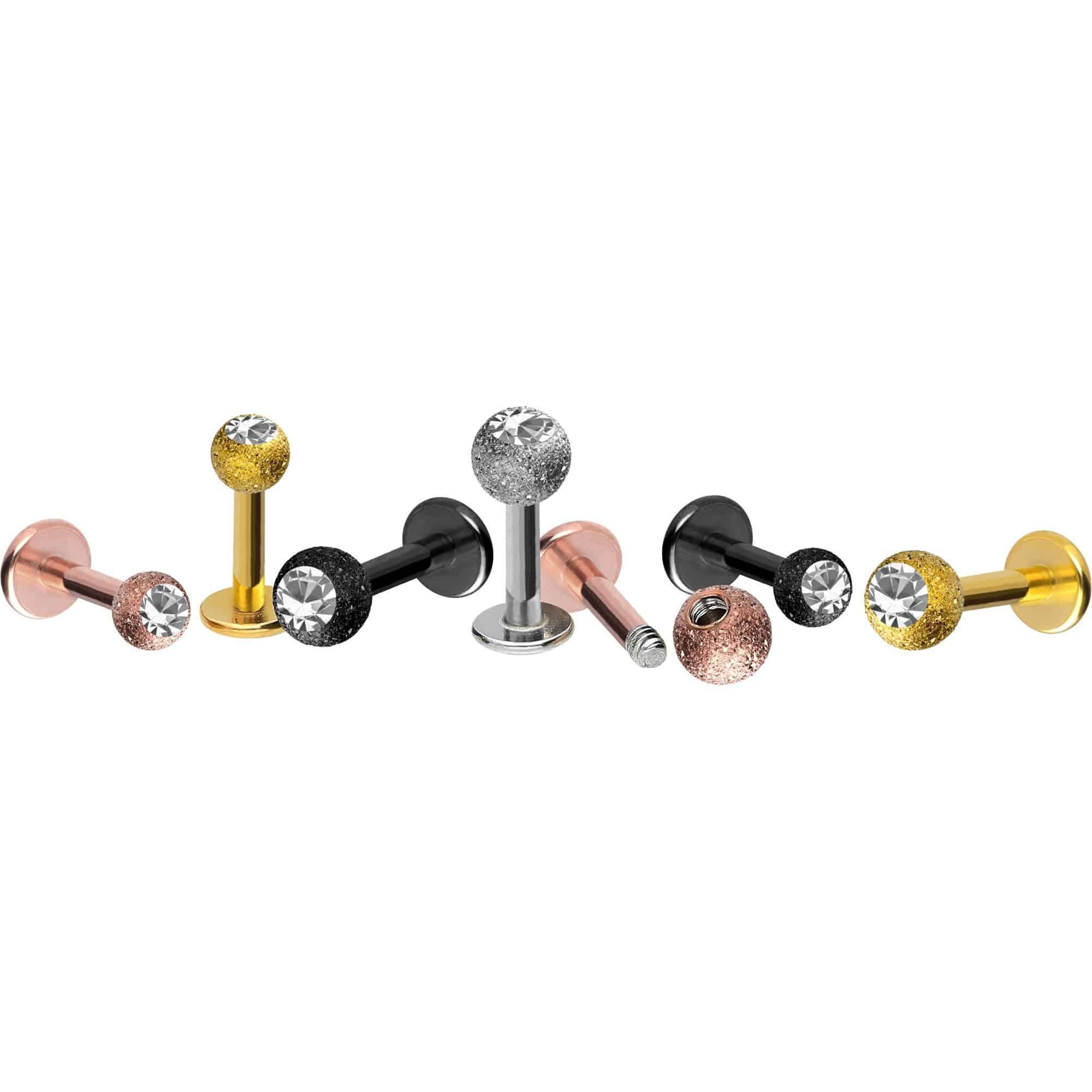 PIERCINGLINE Piercing-Set Chirurgenstahl Labret DIAMANTOPTIK + KRISTALL (La günstig online kaufen