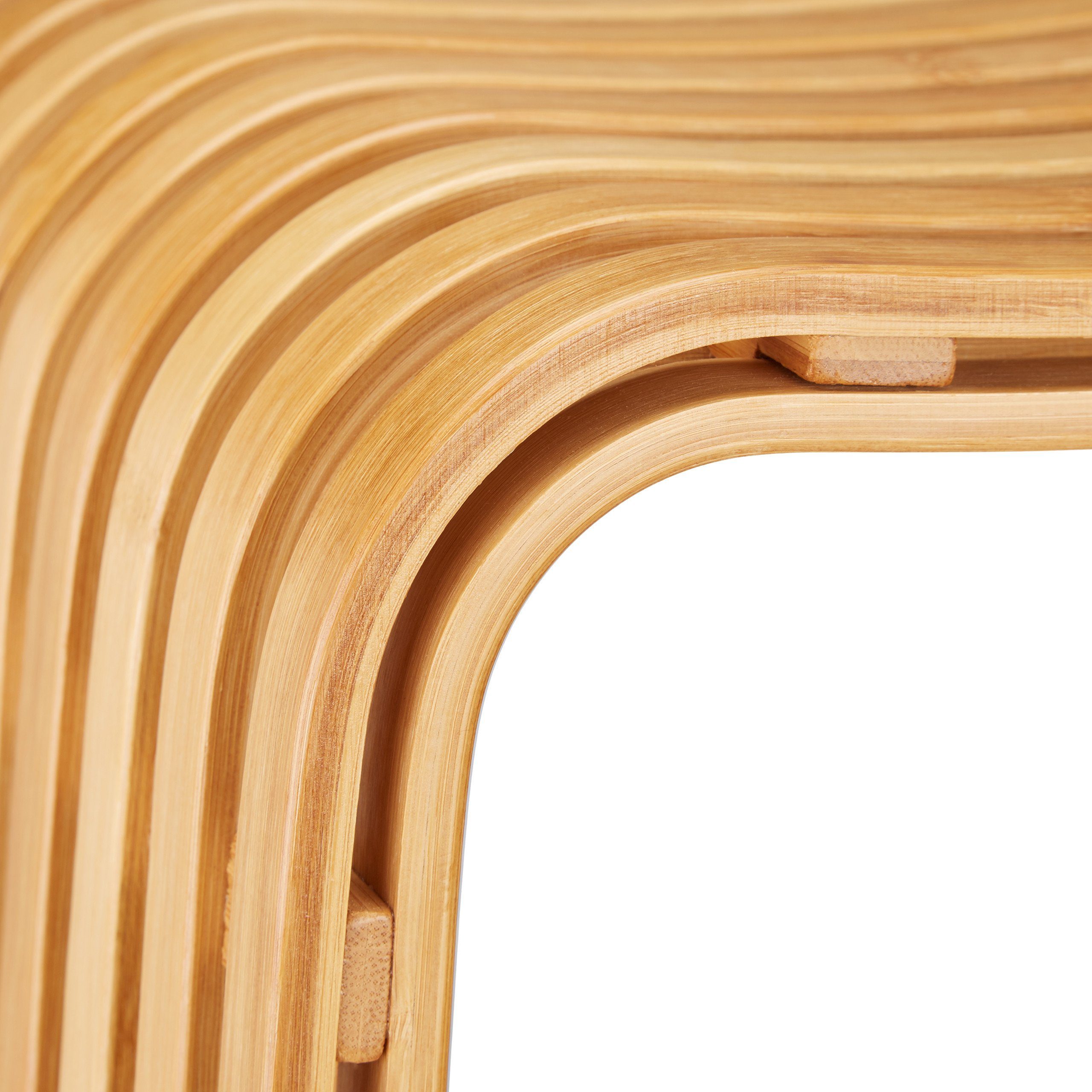 relaxdays Sitzhocker Garderoben Hocker im Bambus Design (1 St) – Bild 4 von 5