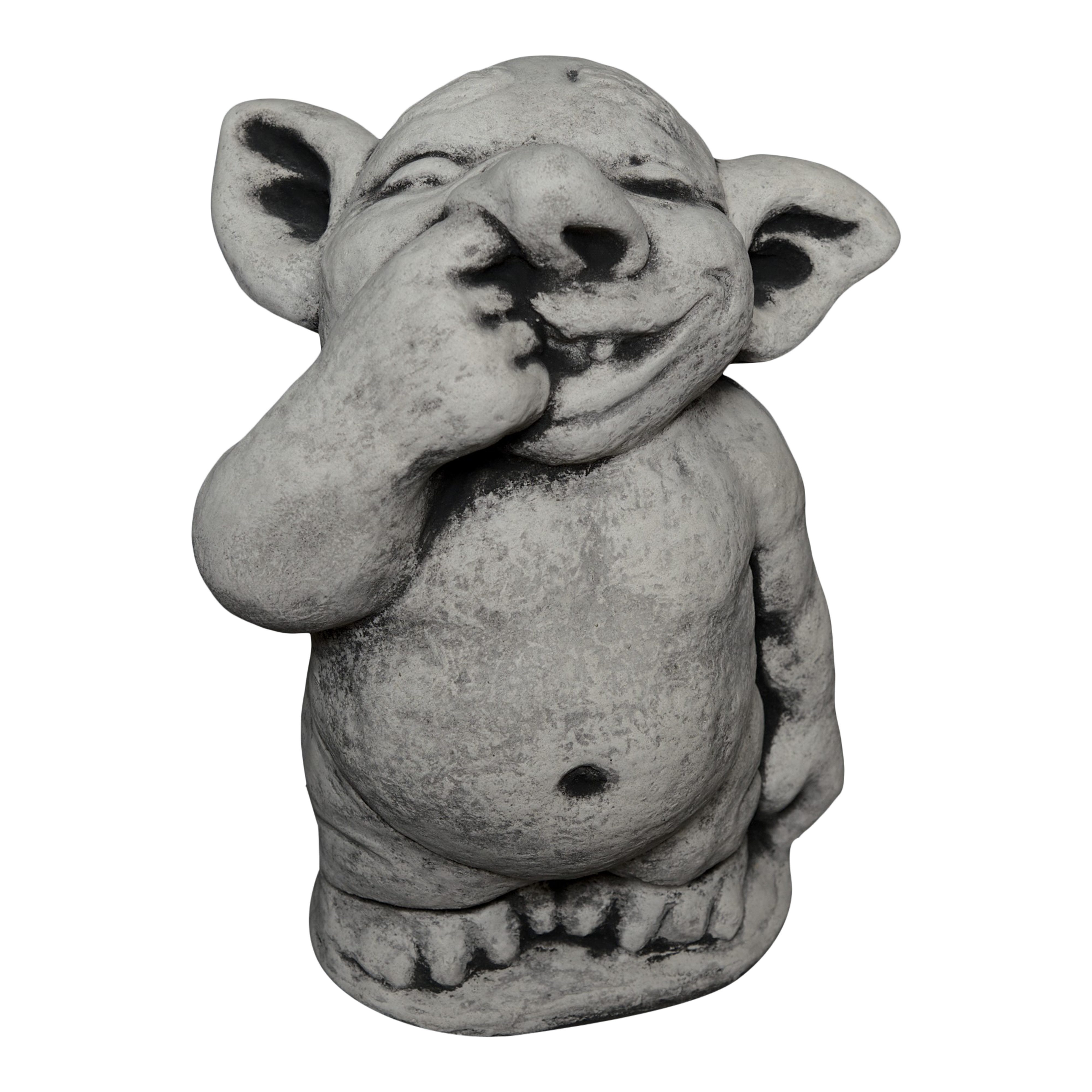gartendekoparadies.de Gartenfigur Lustiger XXL Riesen Troll Modell mit Finger in Nase, Höhe 31 cm, 15 kg, Frostsicher