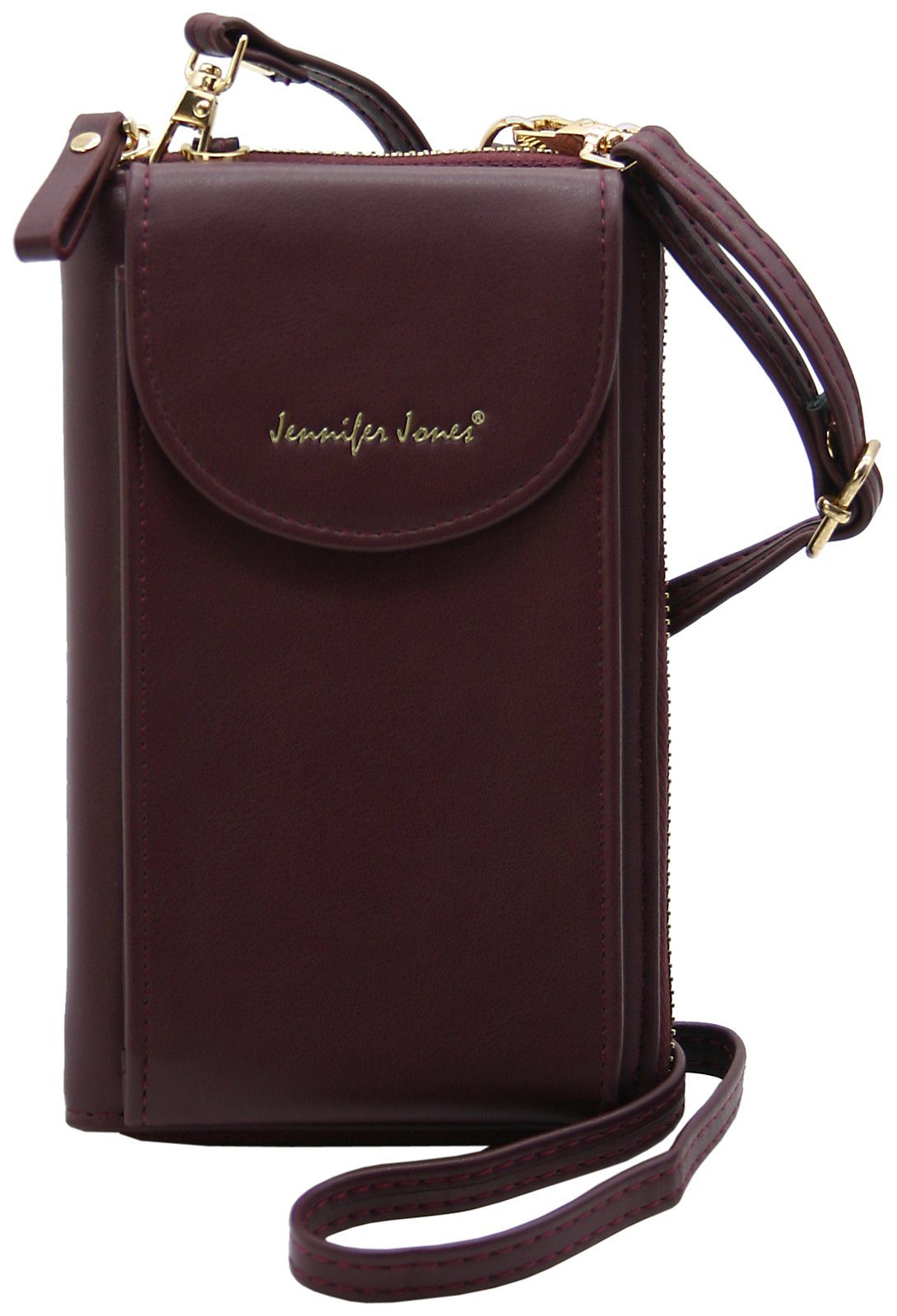 J JONES JENNIFER JONES Schultertasche 2 in 1 - Umhängetasche / Handytasche (bis 7) und Geldbörse in Einem