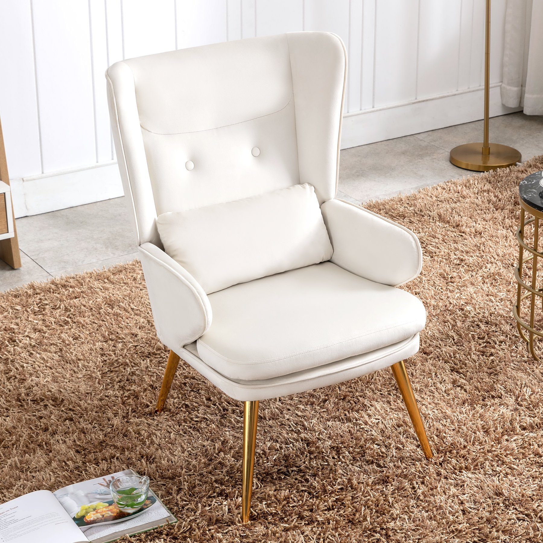 HomeMiYN Ohrensessel Relaxsessel mit Hocker Patchwork günstig online kaufen